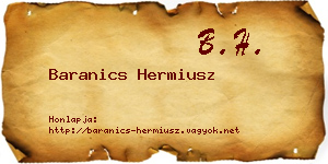Baranics Hermiusz névjegykártya